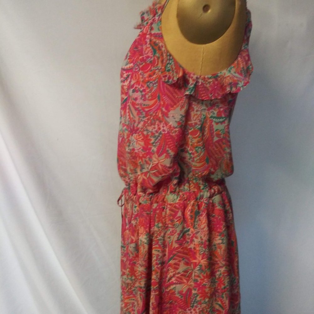 Casual Floral Printed, Lightweight Fabric Dress - Picture 4 of 6